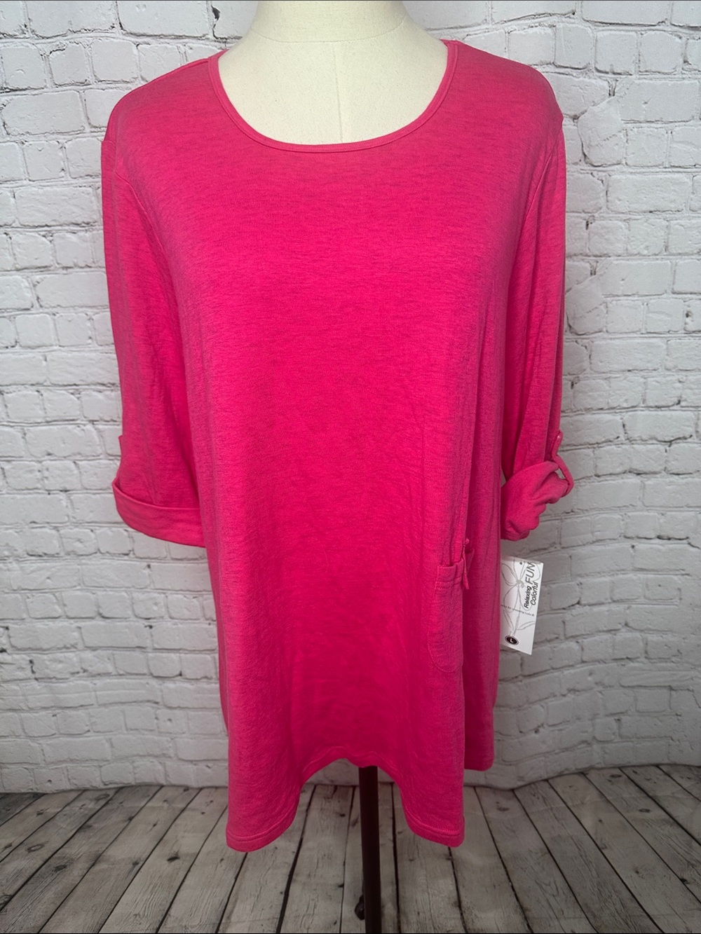 Lulu-B Hot Pink Casual Tunic Top NEW Size L Large